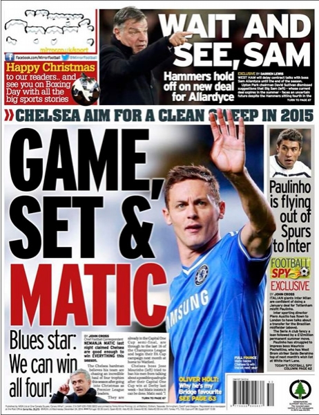 Portada del 24 de diciembre de 2014.