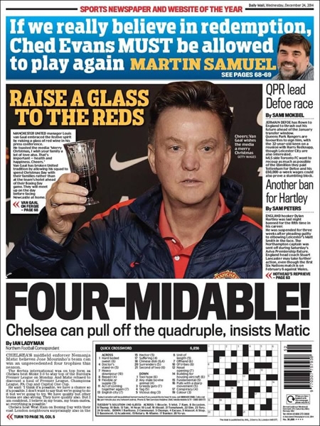 Portada del 24 de diciembre de 2014.