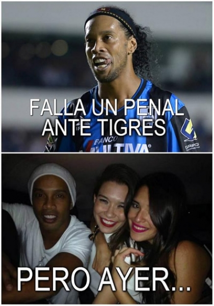 Ronaldinho debutó en la Copa MX. (Twitter:@aldogerardo)