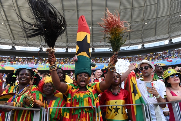 Seguidores de Ghana desearon buena suerte a su Selección.