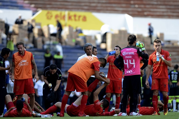 Así calentaron previo a los penales el equipo de Hernández.