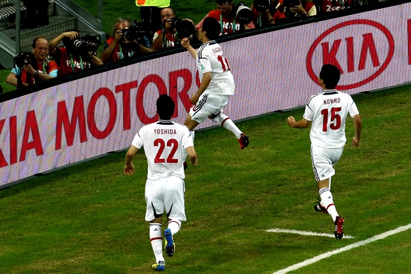 El festejo del segundo gol, del delantero de los Red Devils.