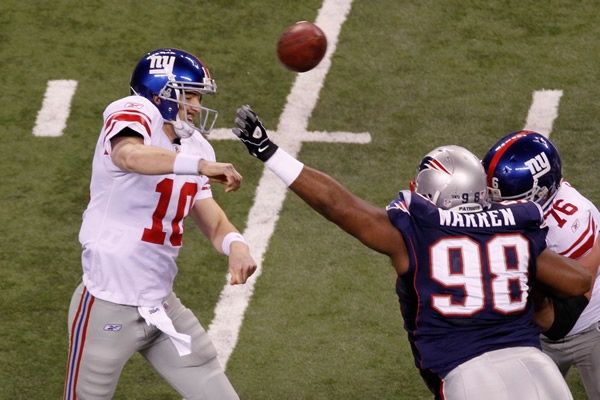 Eli Manning completó nueve pases consecutivos.