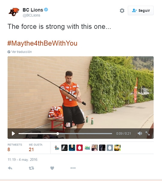 Equipos y ligas celebraron el Star Wars Day.