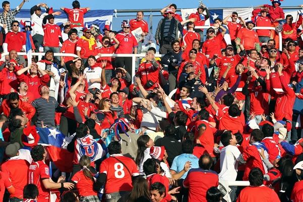 La afición chilena se presentó en mayoría.