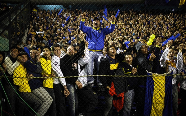 La afición de Boca Juniors apoyando a su equipo.
