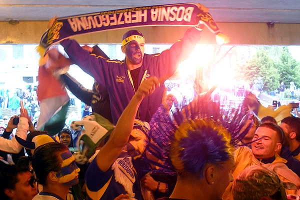 La afición de Bosnia presente en Chicago.