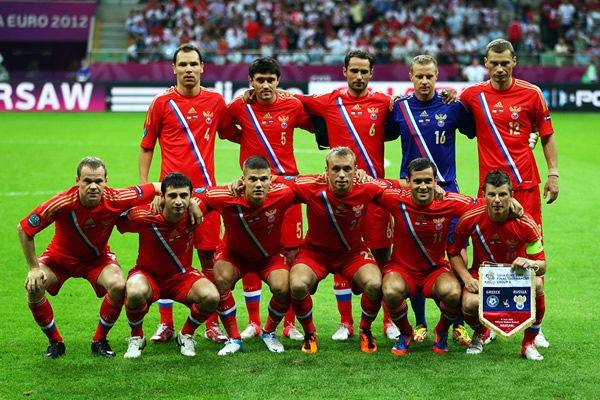 ´La selección de Rusia en los momentos previos al arranque del juego.