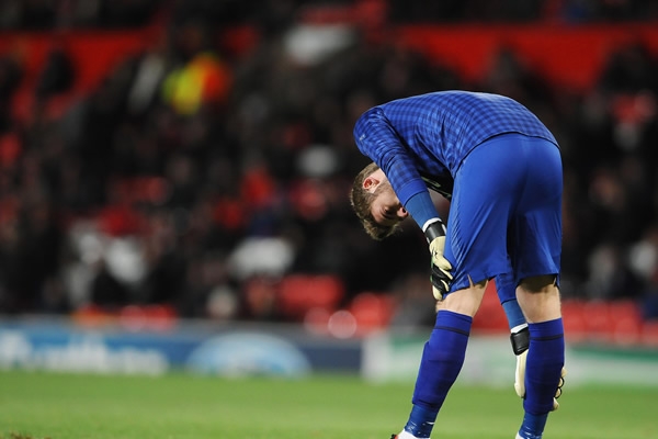 El lamento de David de Gea, arquero del Manchester United.
