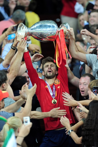 Piqué disfrutó como nadie la obtención de la Eurocopa 2012.