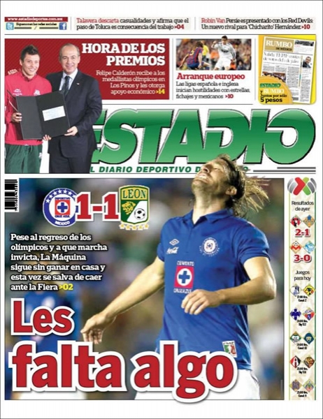 Portada 18 de agosto de 2012.