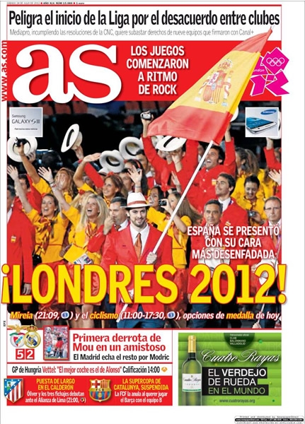 Portada del 28 de julio del 2012.
