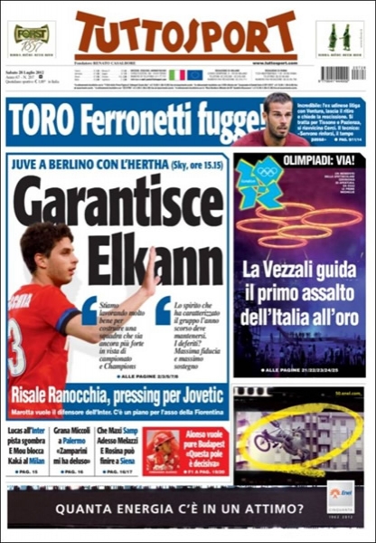 Portada del 28 de julio del 2012.
