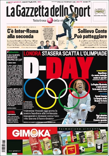 Portada del 28 de julio del 2012.