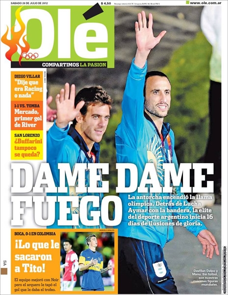 Portada del 28 de julio del 2012.