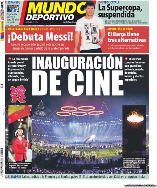 Portada del 28 de julio del 2012.