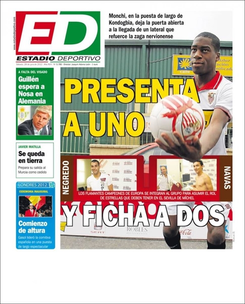 Portada del 28 de julio del 2012.