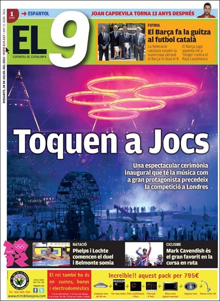 Portada del 28 de julio del 2012.