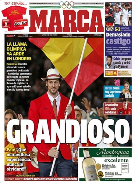 Portada del 28 de julio del 2012.