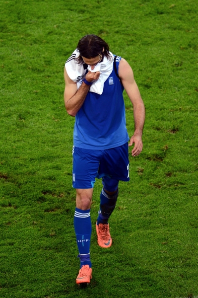 Samaras dio un excelente juego y consiguió un gol ante los alemanes.