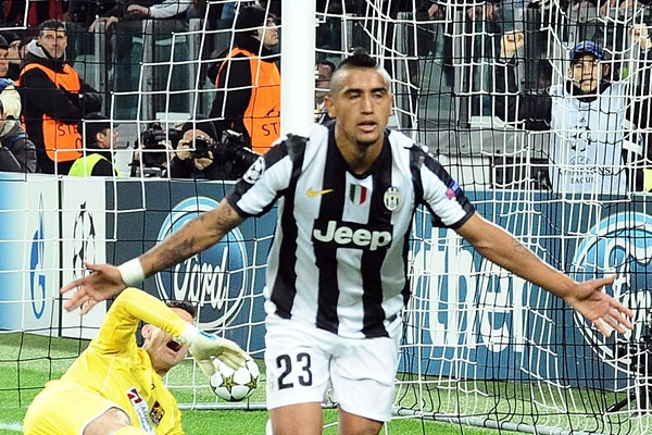 Vidal participó en la goleada de la Bella Señora de Turín.