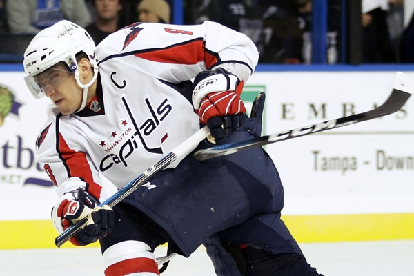 Alexander Ovechkin, estrella rusa de Washington que juega como ala izquierda.