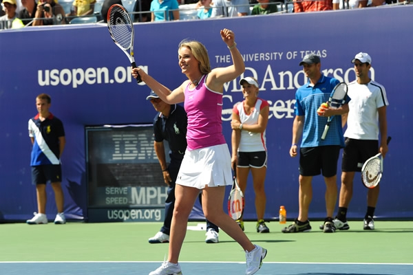 Dio un partido de exhibición en el US Open
