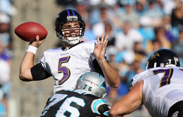 Joe Flacco lanzó para 301 yardas y un touchdown.