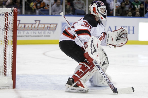 Martin Brodeur, portero canadiense del equipo de New Jersey.
