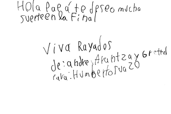 Mensaje del hijo de Humberto Suazo.