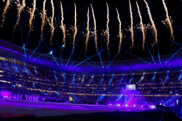 Impresionantes fuegos artificiales.