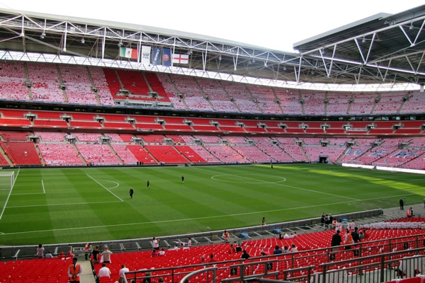 La cancha de Wembley luce imponente