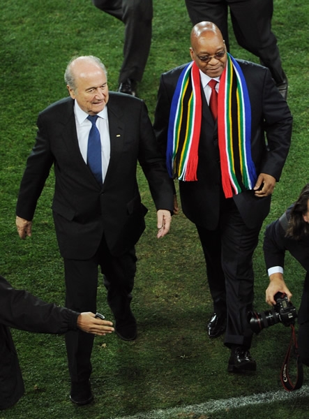 Blatter con el Presidente de Sudáfrica.