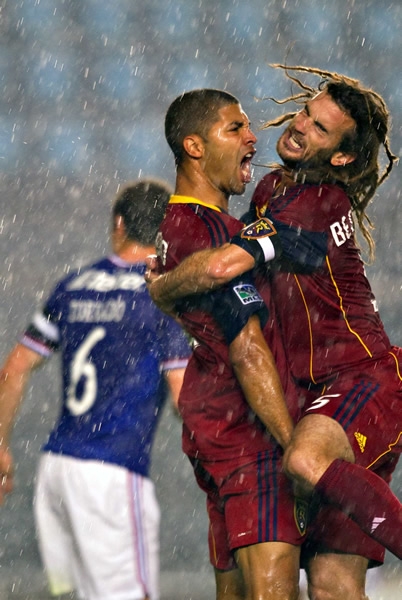 El festejo de uno de los goles del Real Salt Lake