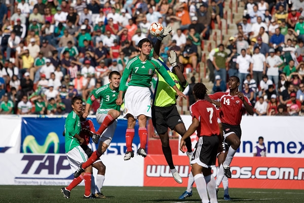Abraham Coronado de la Selección Mexicana Sub-17 ante Trinidad y Tobago.