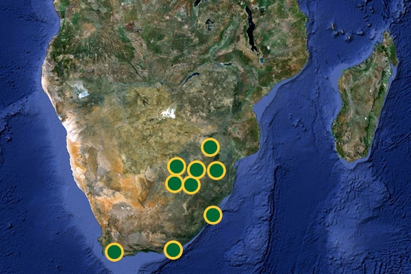 Aquí le mapa satelital de Sudáfrica.
