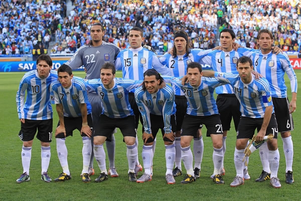 Argentina posa para las cámaras antes del partido
