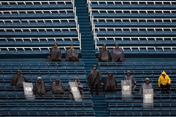 Desde temprano, la seguridad estuvo presente en las tribunas