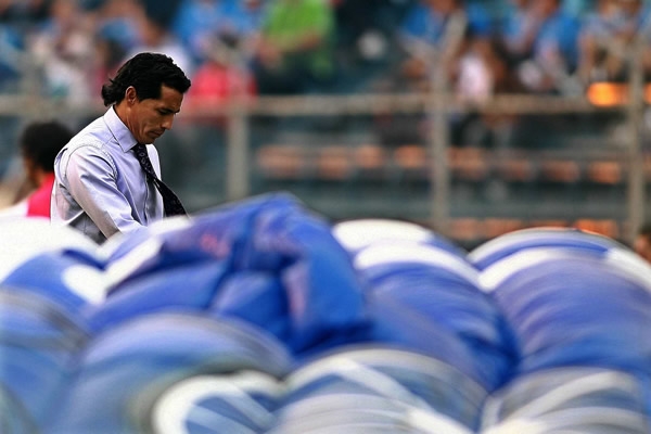 Galindo, pensativo tras el encuentro