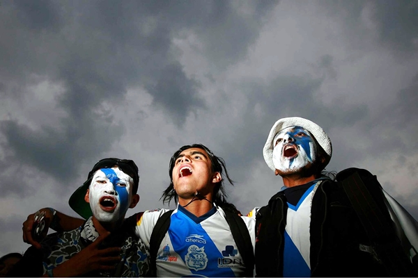 La afición poblana apoya a su equipo en los Cuartos de Final.