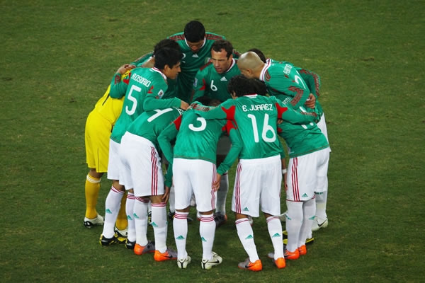La reunión previa al partido.