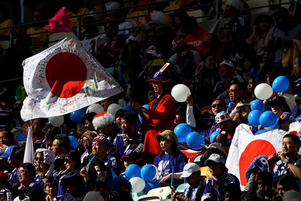 Los japoneses, siempre apoyando a su Selección