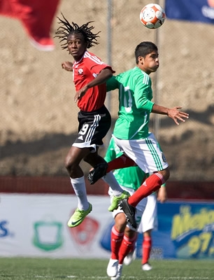 Martín Galván de la Selección Mexicana ante Trinidad y Tobago en el Premundial Sub-17