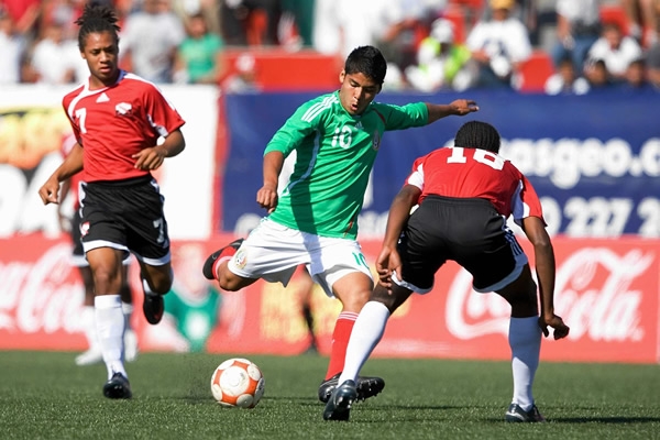 Martín Galván de la Selección Mexicana ante Trinidad y Tobago en el Premundial Sub-17