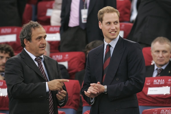 Platini con la Realeza inglesa.