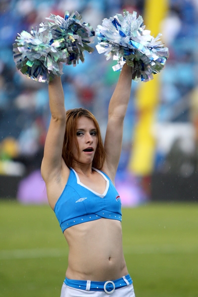 Porrista celeste