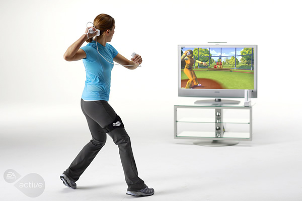 Practicando el baseball en EA Sports Active.