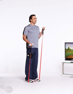 Trabajando bíceps en EA Sports Active.