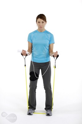 Trabajando bíceps en EA Sports Active.