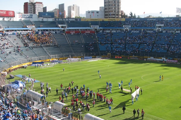 Vista del campo del Estadio Azul